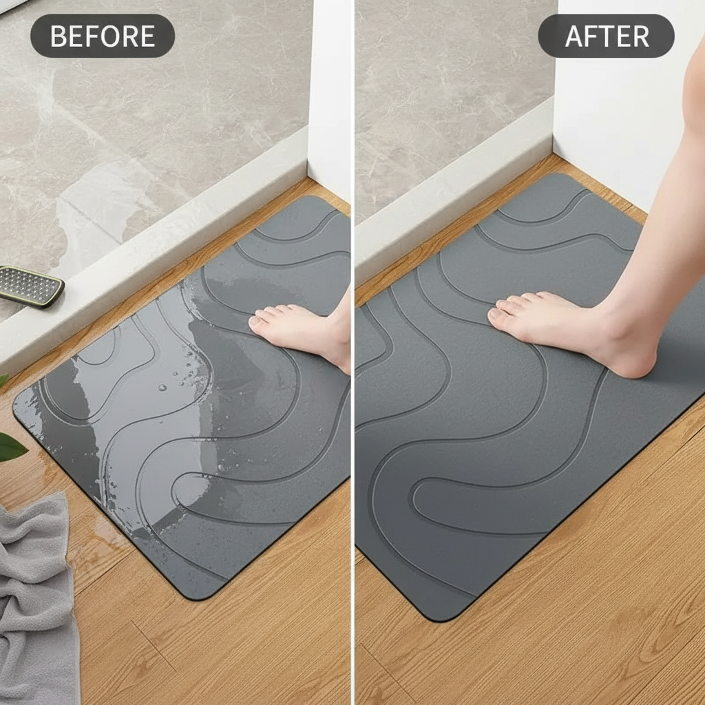 Indoor Diatomite Stone Bath Mat, Soft Diatomite Mud Mat, Water Absorption, Quick-Drying, Entrance Rugs