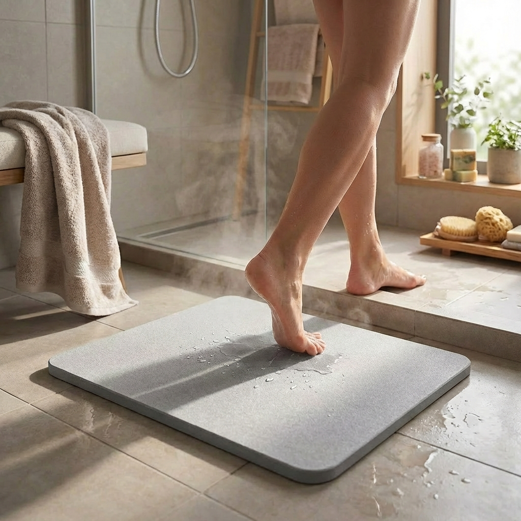 Indoor Diatomite Stone Bath Mat, Soft Diatomite Mud Mat, Water Absorption, Quick-Drying, Entrance Rugs
